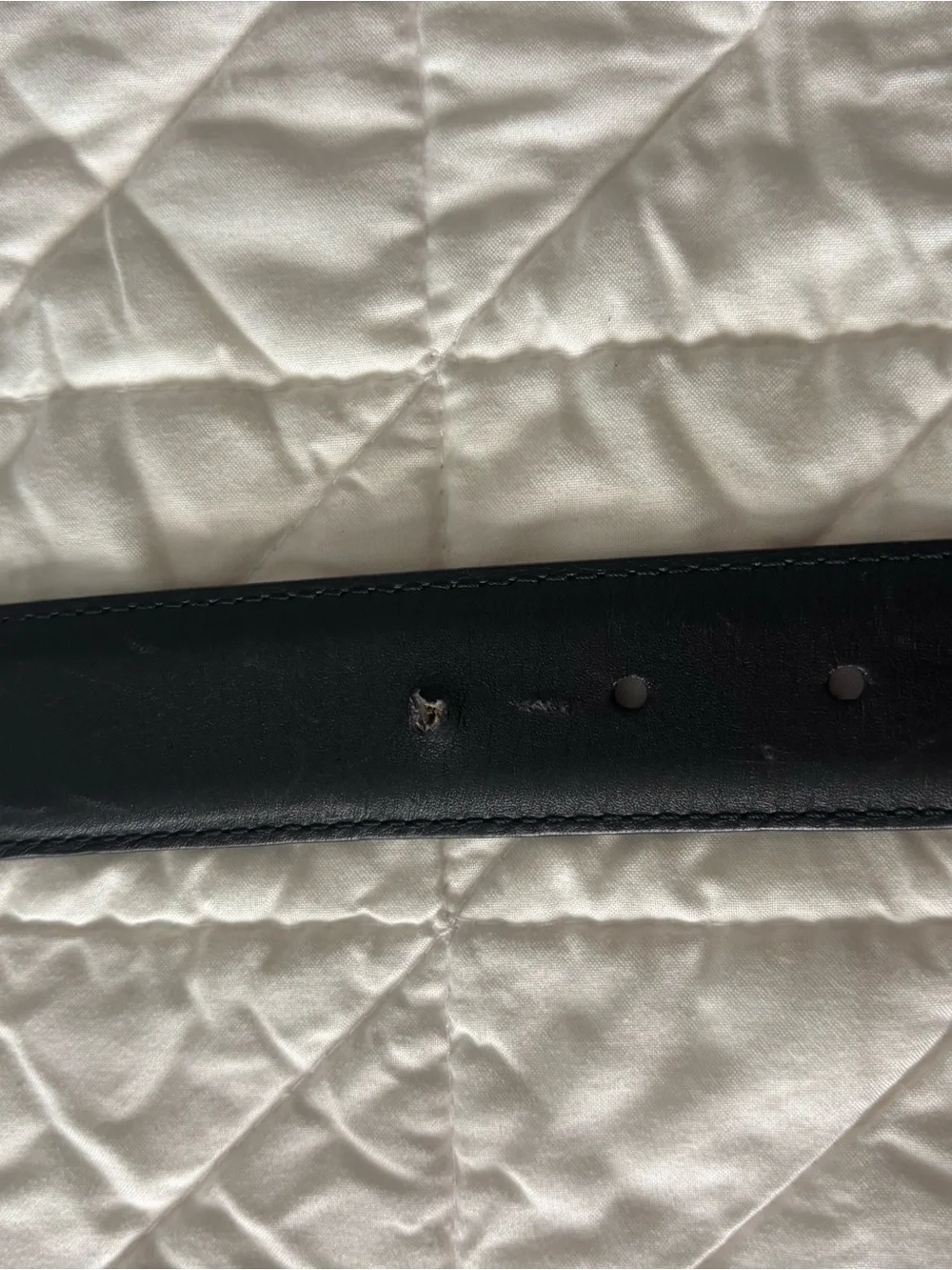 Magnani Men's Black Leather Belt with Polished Silver Buckle 44 flaw in 1 hole